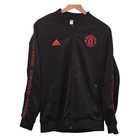 Adidas Manchester United Long Sleeve On Field Anthem Full Zip Jacket Size Large - Picture 1 of 8